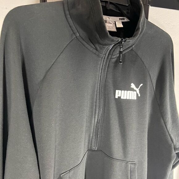 Puma half zipper cropped pull over sweatshirt black size XL - Picture 6 of 15